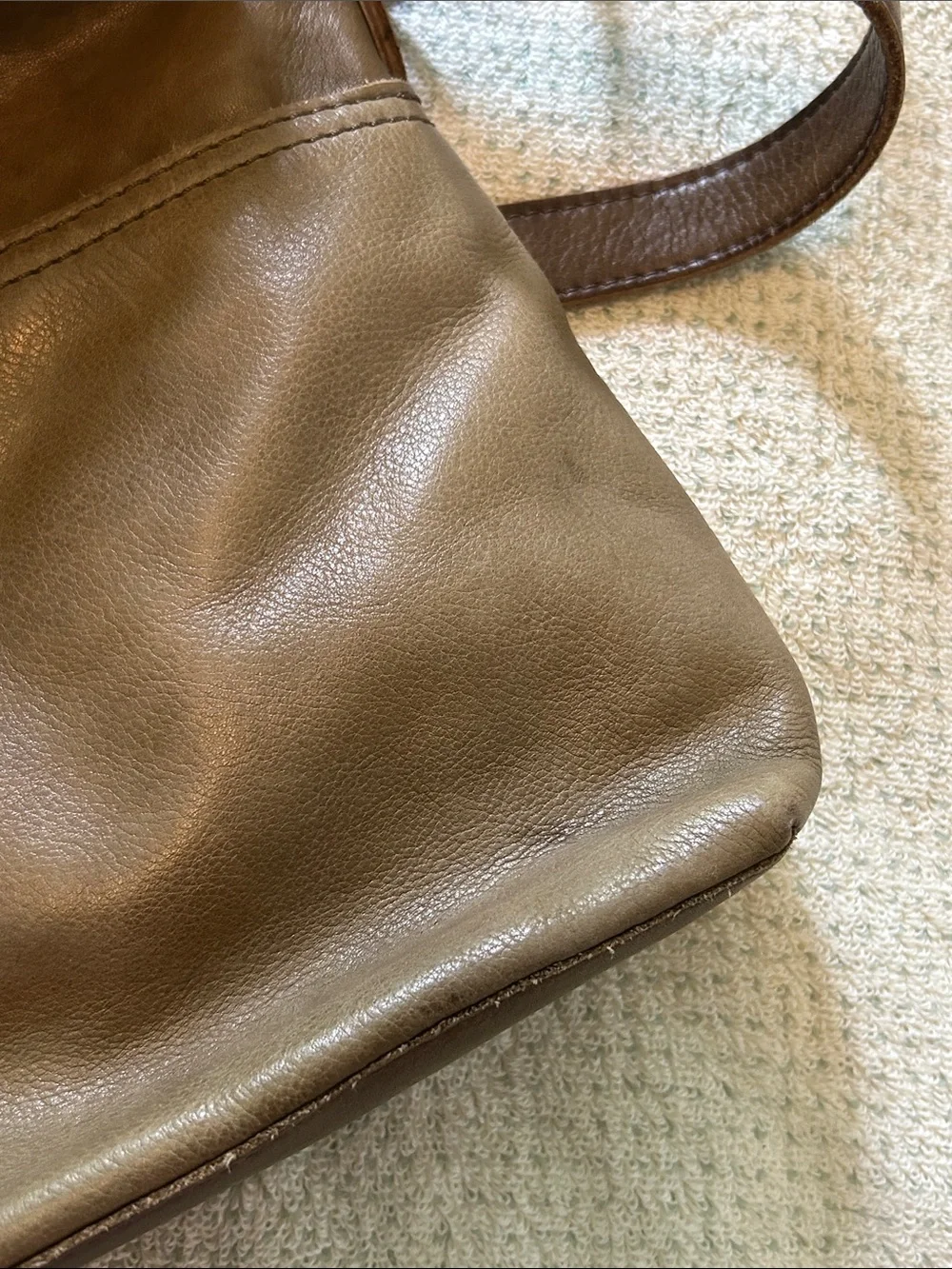 margot Olive Brown Leather Satchel Crossbody